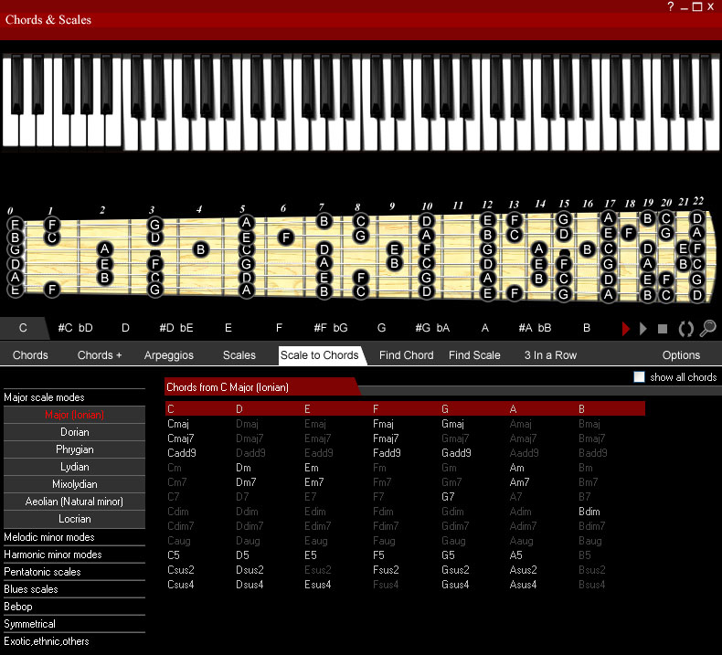 Guitar Chords and Scales 1.1 screenshot