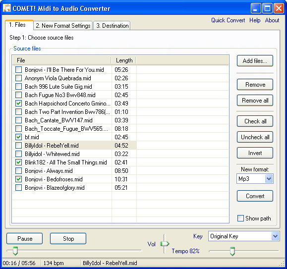 COMET! Midi to Audio Converter 1.55 screenshot