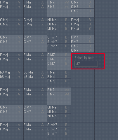 select blocks based on its chord,key or other properties