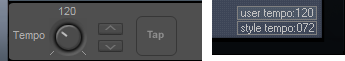 user can adjut tempo and switch between original and new tempo quickly