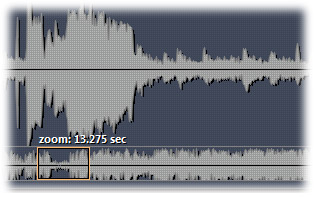 zoom in and out of waveform and set loop points precisely