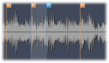 mark parts of the song to be played repeatedly-looped