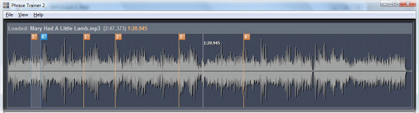 waveform display where loop points can be set easily