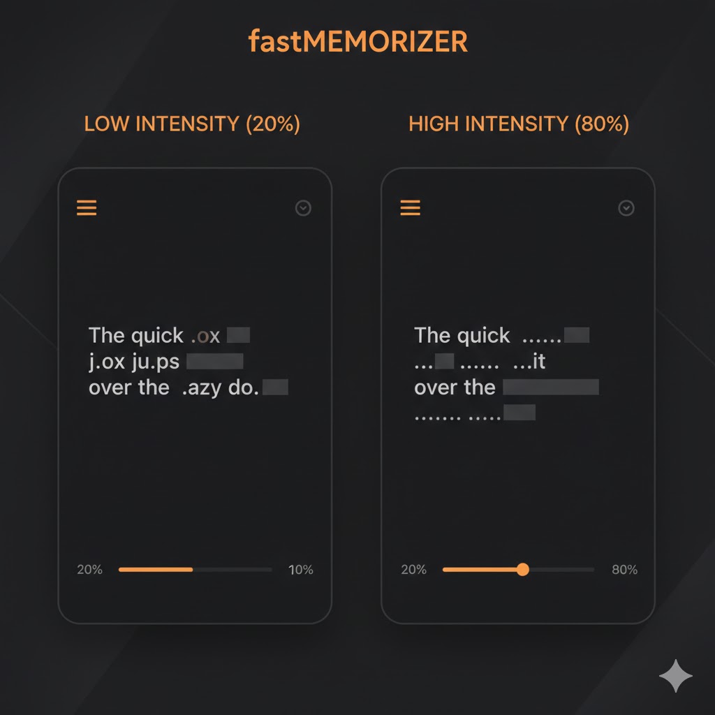 fastMEMORIZER intensity slider