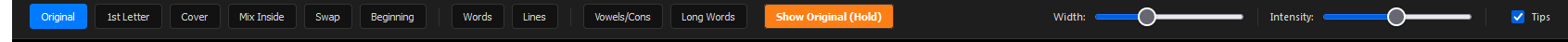 Transformation toolbar