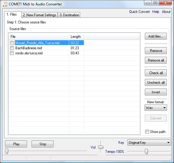 convert midi files to audio files including mp3 and wav